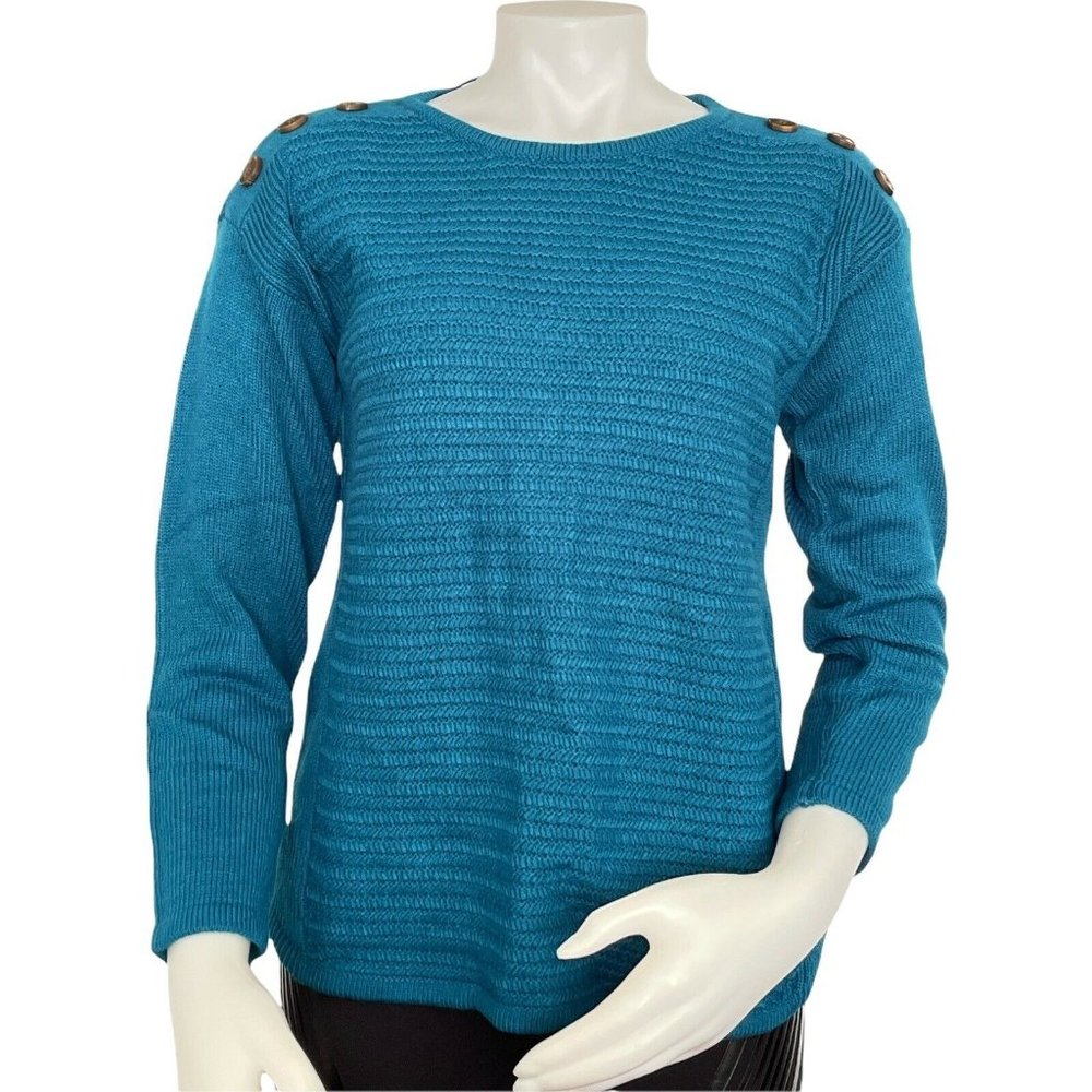 🌹Women’s Sweater Size PXS St. John's Bay Crew Neck Long Sleeve Regal Teal
